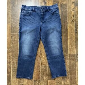 Chico's Jeans Size 1 (US 8) (W32xL23) So Slimming Straight Leg Cropped Blue